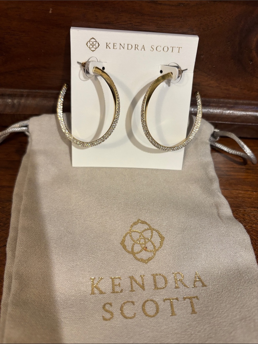 Kendra Scott Gold Pavé Hoop Earrings